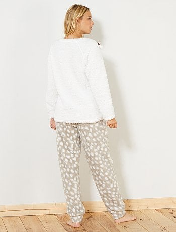Conjunto de pijama em material sherpa - Kiabi