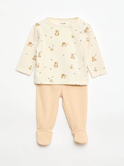 Conjunto de pijama em moletom - 2 peças - Kiabi Conjunto de pijama em moletom - 2 peças - Kiabi