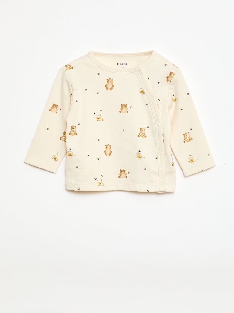 Conjunto de pijama em moletom - 2 peças Branco - Kiabi
