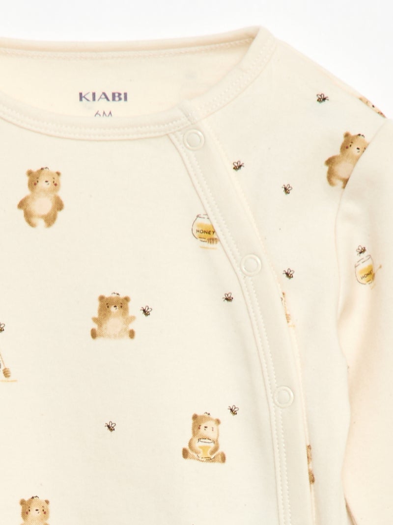 Conjunto de pijama em moletom - 2 peças Branco - Kiabi