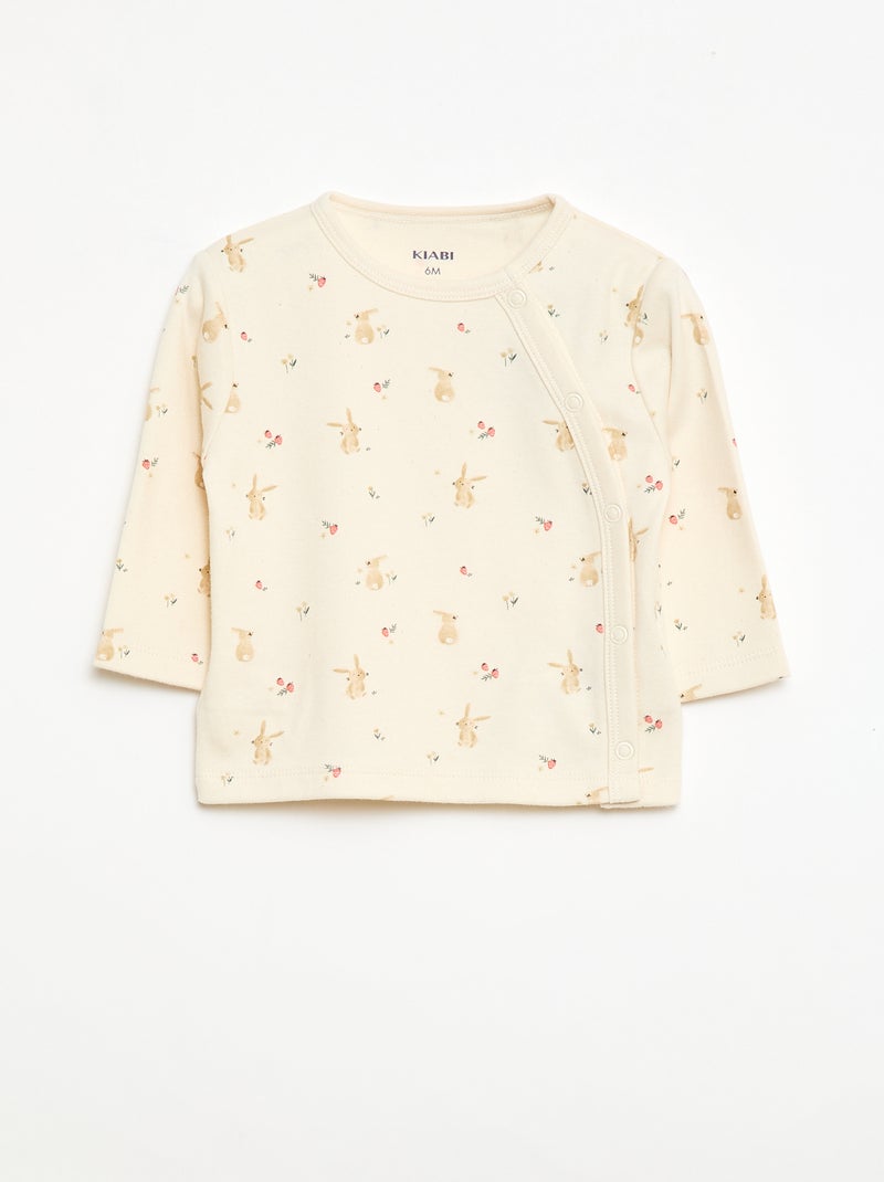 Conjunto de pijama em moletom - 2 peças Branco - Kiabi