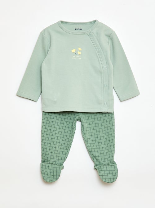 Conjunto de pijama em moletom - 2 peças - Kiabi