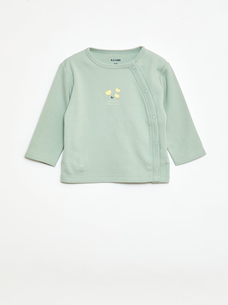 Conjunto de pijama em moletom - 2 peças Verde - Kiabi