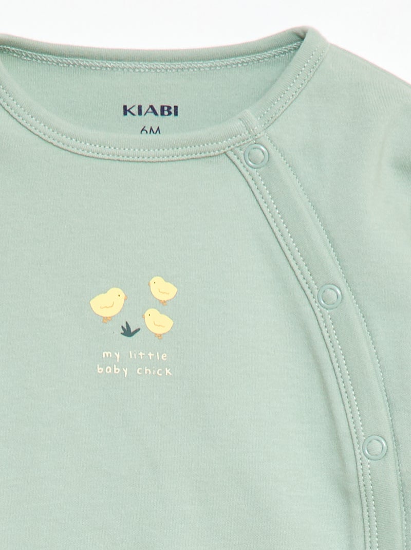 Conjunto de pijama em moletom - 2 peças Verde - Kiabi