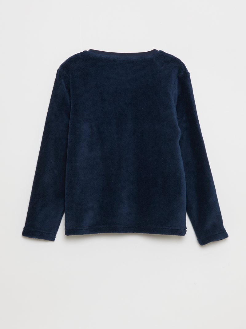 Conjunto de pijama em polar - 2 peças Azul - Kiabi