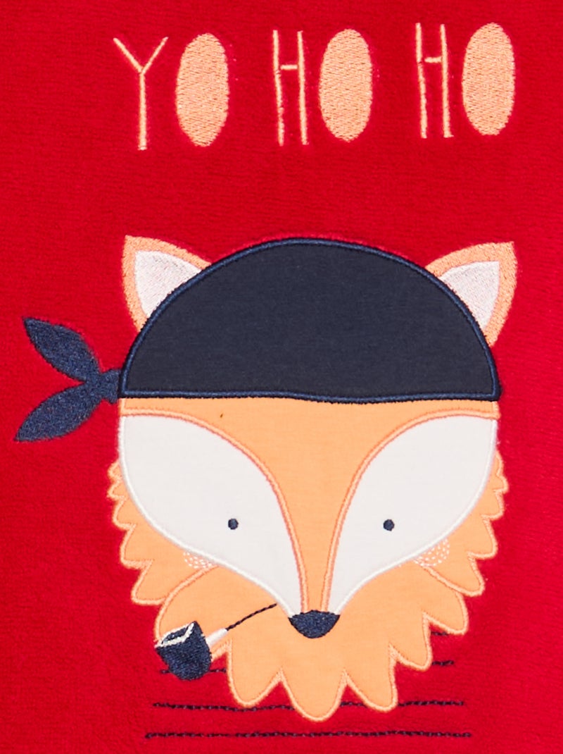 Conjunto de pijama em polar - 2 peças Vermelho - Kiabi
