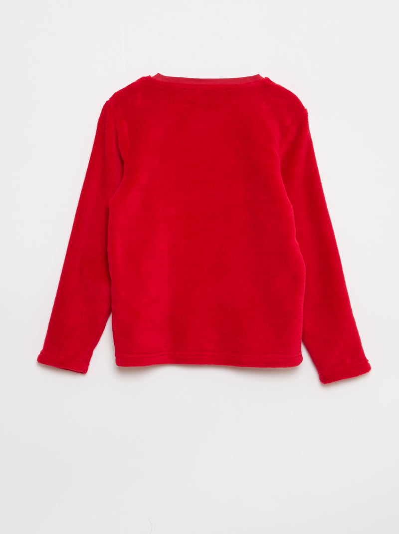 Conjunto de pijama em polar - 2 peças Vermelho - Kiabi