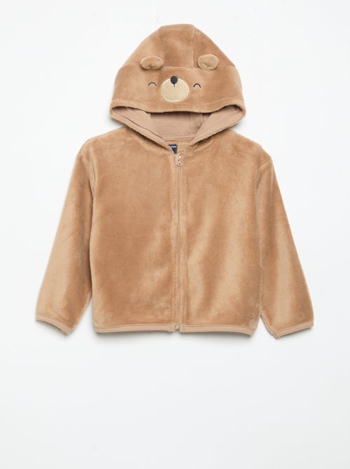Conjunto de pijama em polar com capuz animado - 2 peças - Kiabi