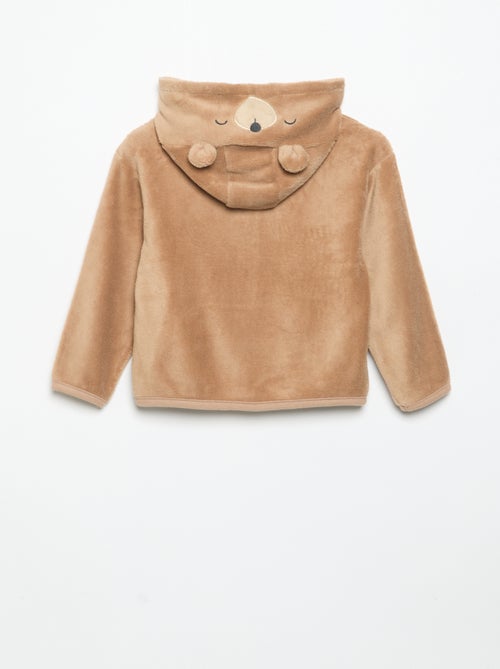 Conjunto de pijama em polar com capuz animado - 2 peças - Kiabi