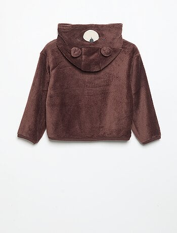 Conjunto de pijama em polar com capuz animado - 2 peças