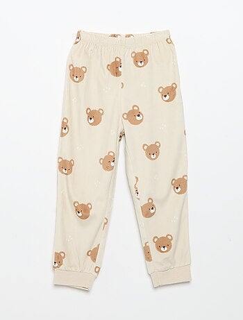 Conjunto de pijama em polar com capuz animado - 2 peças