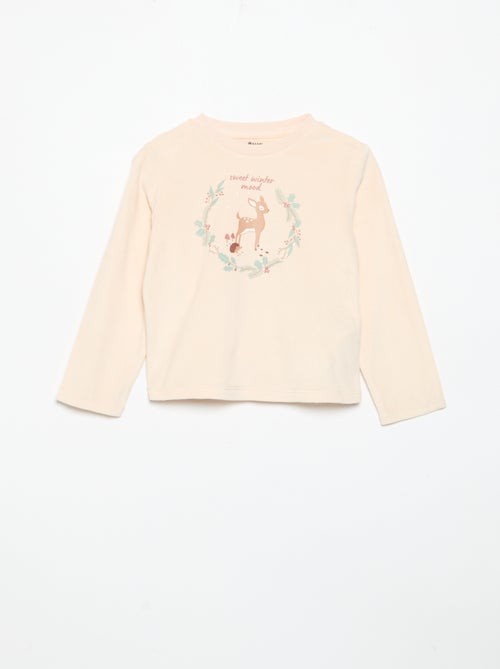 Conjunto de pijama em polar com capuz animado - 2 peças - Kiabi Conjunto de pijama em polar com capuz animado - 2 peças - Kiabi