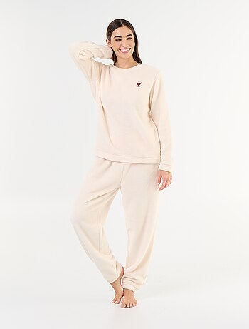 Conjunto de pijama em polar t-shirt + calças - 2 peças