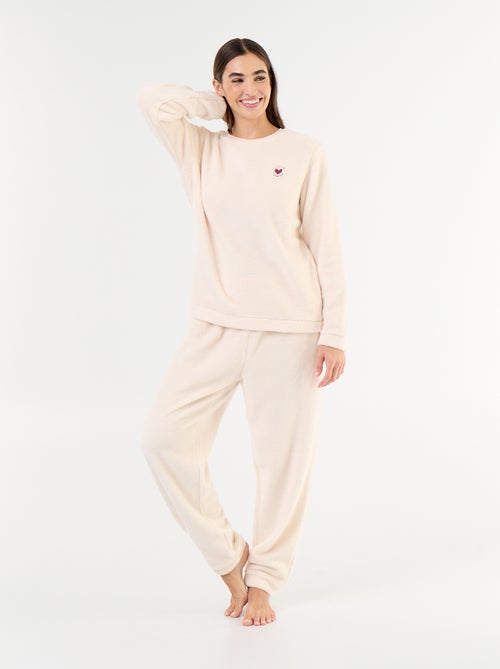 Conjunto de pijama em polar t-shirt + calças - 2 peças - Kiabi Conjunto de pijama em polar t-shirt + calças - 2 peças - Kiabi