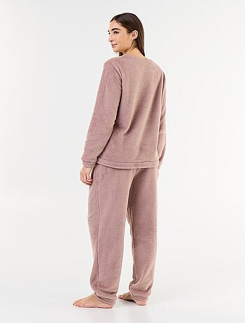 Conjunto de pijama em polar t-shirt + calças - 2 peças