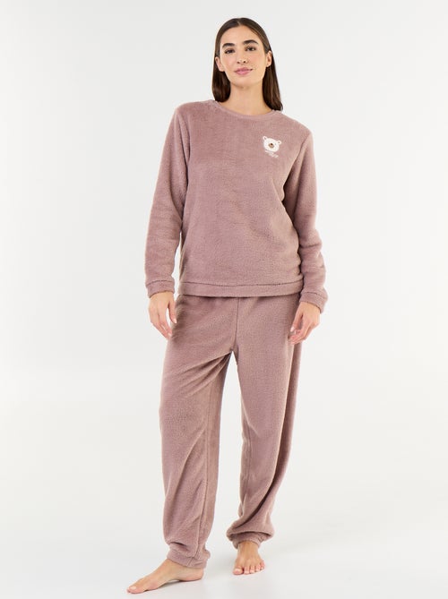 Conjunto de pijama em polar t-shirt + calças - 2 peças - Kiabi Conjunto de pijama em polar t-shirt + calças - 2 peças - Kiabi