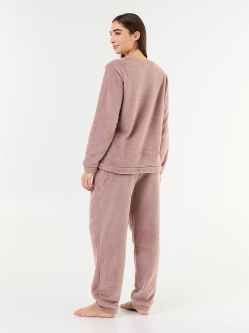 Conjunto de pijama em polar t-shirt + calças - 2 peças - Kiabi Conjunto de pijama em polar t-shirt + calças - 2 peças - Kiabi