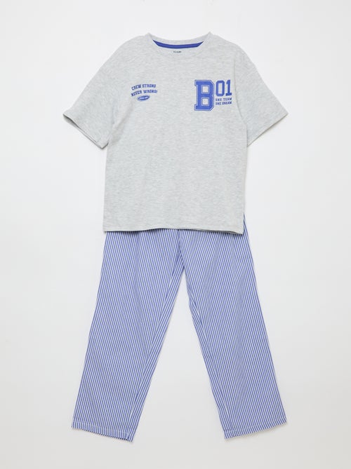 Conjunto de pijama em popelina - 2 peças - Kiabi