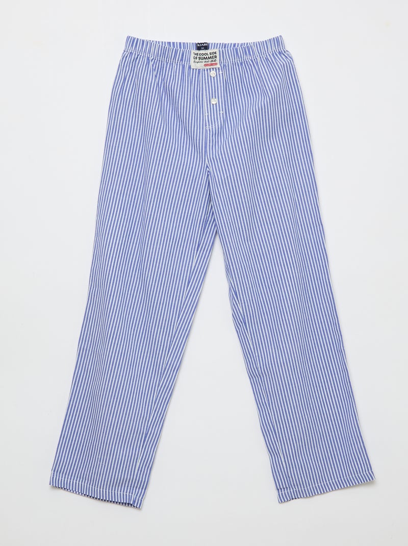Conjunto de pijama em popelina - 2 peças Azul - Kiabi
