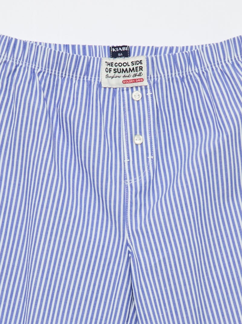 Conjunto de pijama em popelina - 2 peças Azul - Kiabi