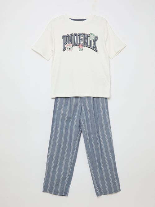 Conjunto de pijama em popelina - 2 peças - Kiabi