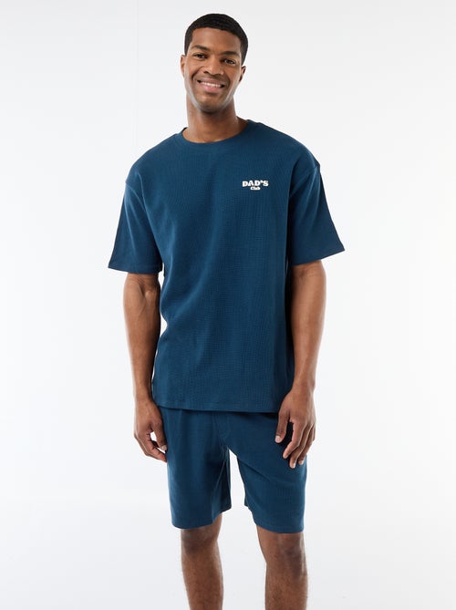 Conjunto de pijama em tecido waffle - Kiabi