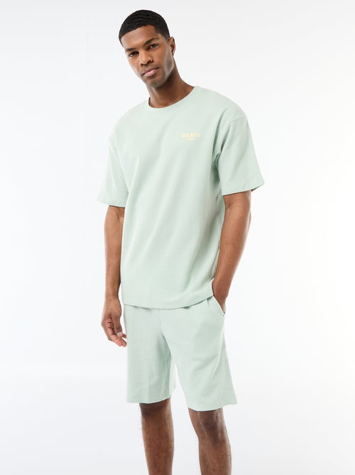 Conjunto de pijama em tecido waffle - Kiabi