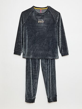 Conjunto de pijama em veludo - 2 peças