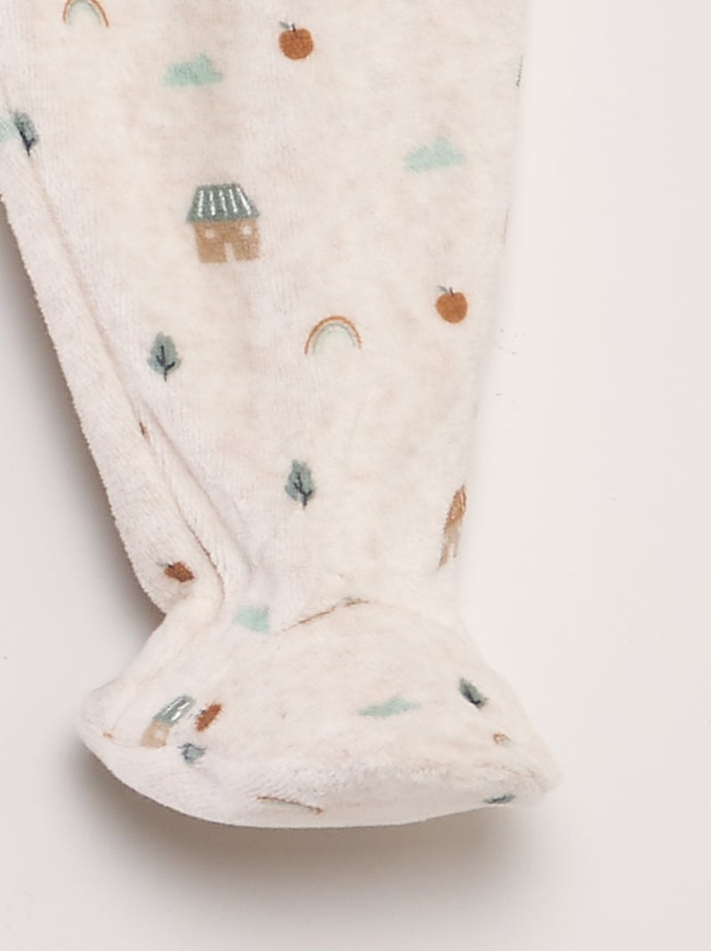 Conjunto de pijama em veludo BEGE - Kiabi