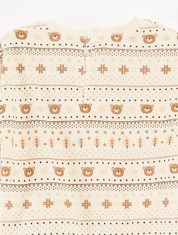 Conjunto de pijama em veludo + colete interlock em algodão