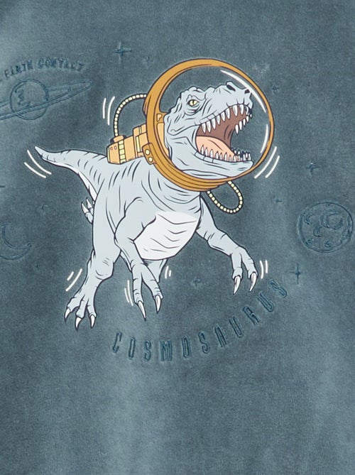 Conjunto de pijama em veludo estampado sweat + calças - 2 peças - Kiabi