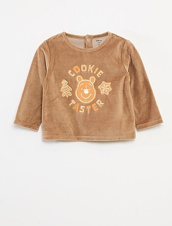 Conjunto de pijama em veludo t-shirt + calças - 2 bolsos