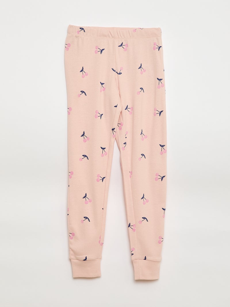 Conjunto de pijama estampado, camiseta + calça - 2 peças Rosa - Kiabi