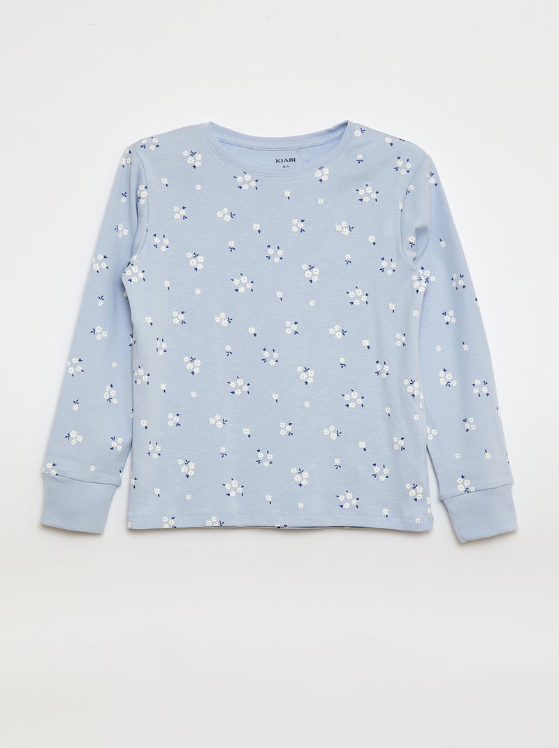 Conjunto de pijama estampado t-shirt + calças - 2 peças Azul - Kiabi