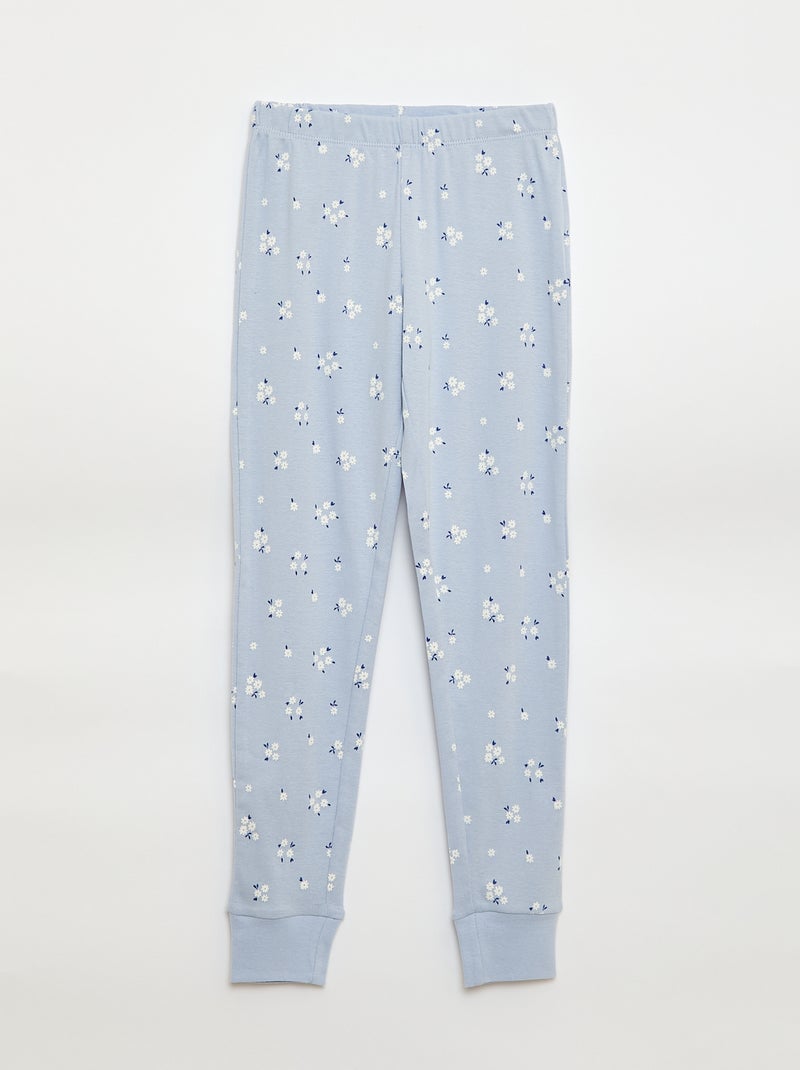 Conjunto de pijama estampado t-shirt + calças - 2 peças Azul - Kiabi