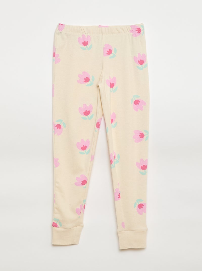 Conjunto de pijama estampado t-shirt + calças - 2 peças Branco - Kiabi