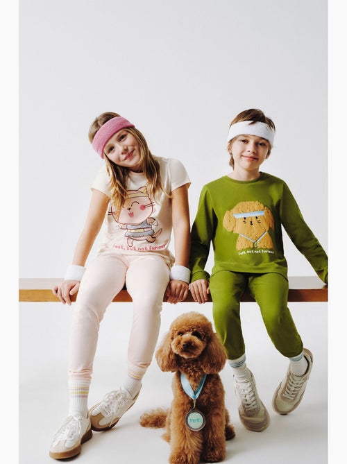 Conjunto de pijama fast cat de manga curta para menina penti - Kiabi