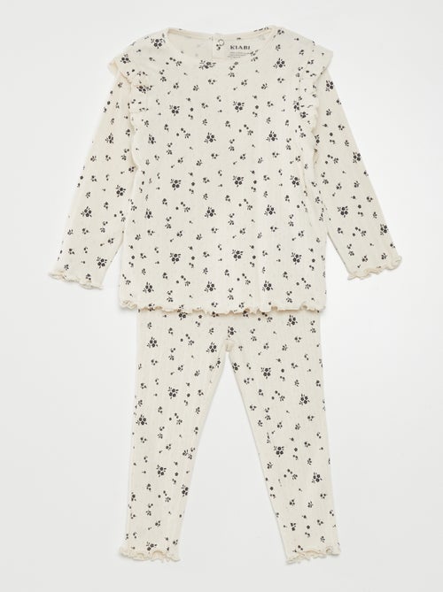 Conjunto de pijama franzido - 2 peças - Kiabi