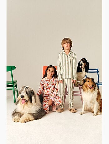 Conjunto de pijama fur-ever friends de manga comprida para menina penti
