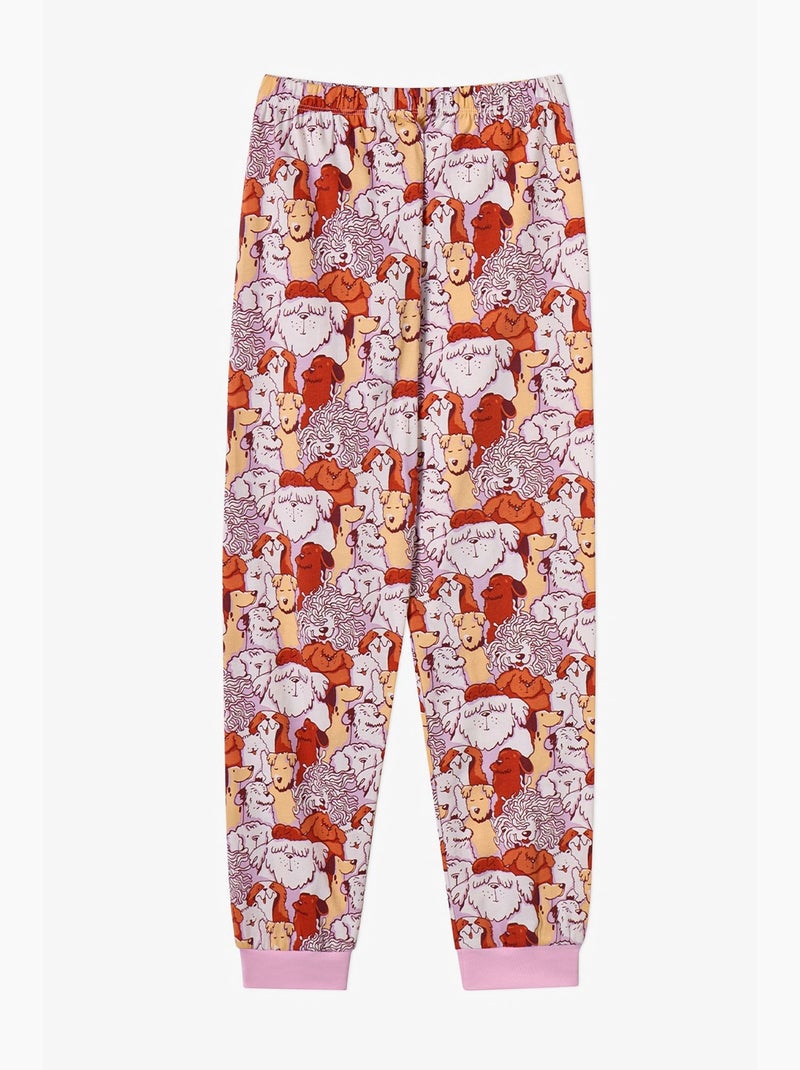Conjunto de pijama fur-ever friends de manga comprida para menina penti Rosa/Branco - Kiabi