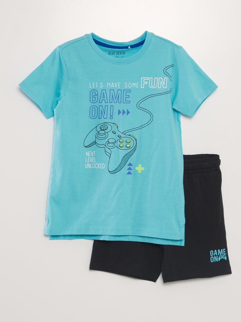 Conjunto de pijama 'Gaming' - 2 peças AZUL - Kiabi