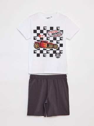Conjunto de pijama 'Hot Wheels' com calções + t-shirt - 2 peças