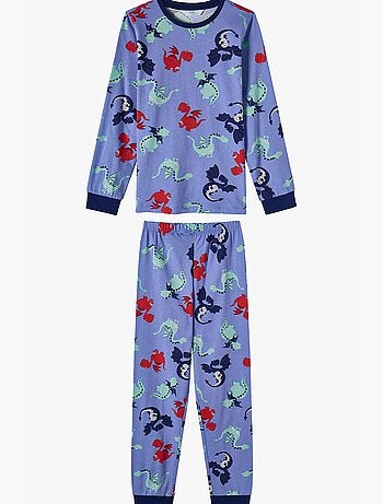 Conjunto de pijama infantil dragon repeat de manga comprida penti