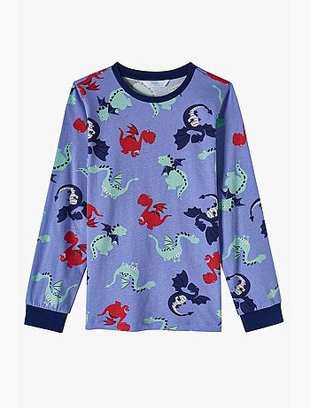 Conjunto de pijama infantil dragon repeat de manga comprida penti