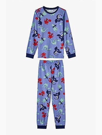 Conjunto de pijama infantil dragon repeat de manga comprida penti