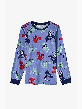 Conjunto de pijama infantil dragon repeat de manga comprida penti