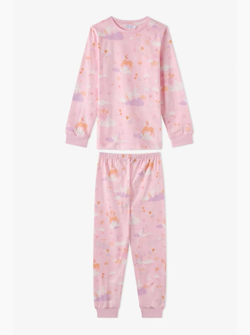 Conjunto de pijama infantil fly repeat de manga comprida penti Rosa - Kiabi