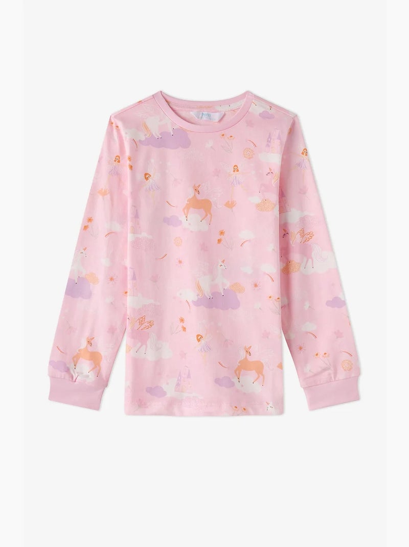 Conjunto de pijama infantil fly repeat de manga comprida penti Rosa - Kiabi