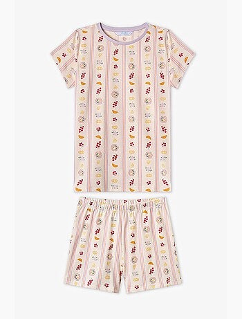 Conjunto de pijama infantil picnic de manga curta penti