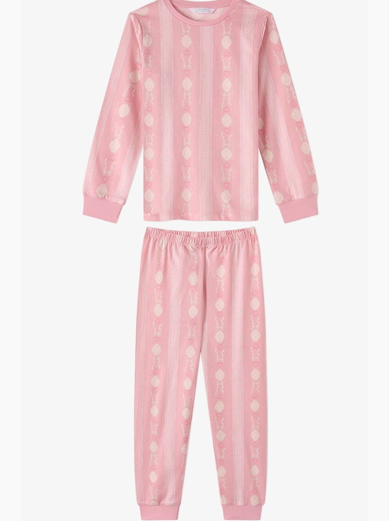 Conjunto de pijama infantil whisper bows em algodão de manga comprida penti Rosa - Kiabi